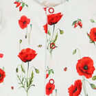 Baby Girls White & Red Poppies Babygrow, 1, hi-res